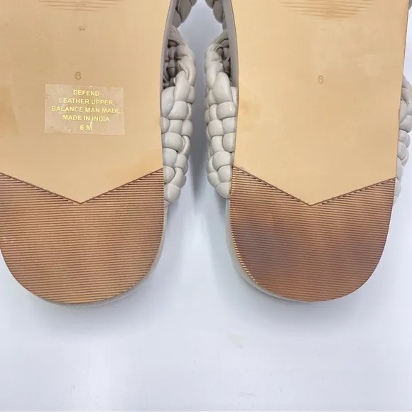 Charles David Womens 6 Defend Chunky Woven Braided Flats Sandals Slides Shoes