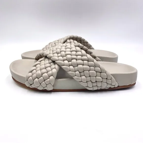 Charles David Womens 6 Defend Chunky Woven Braided Flats Sandals Slides Shoes