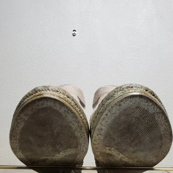 Charleston Beige Espadrille Wedge Sandals Size 10