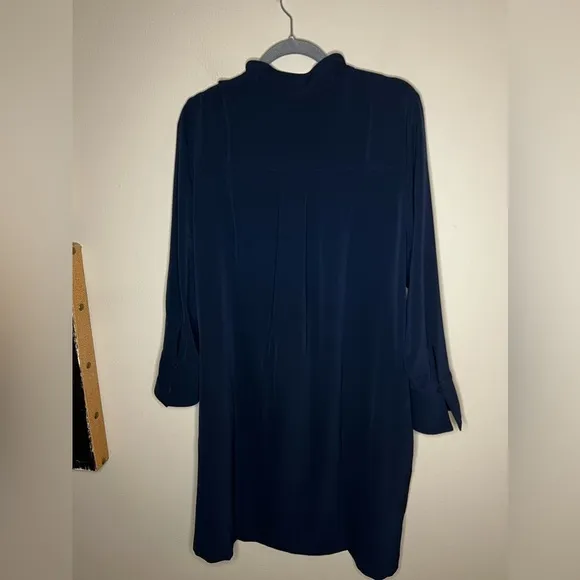 Chico’s Navy Button Cuff Shirt Utility Dress Medium