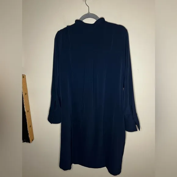 Chico’s Navy Button Cuff Shirt Utility Dress Medium