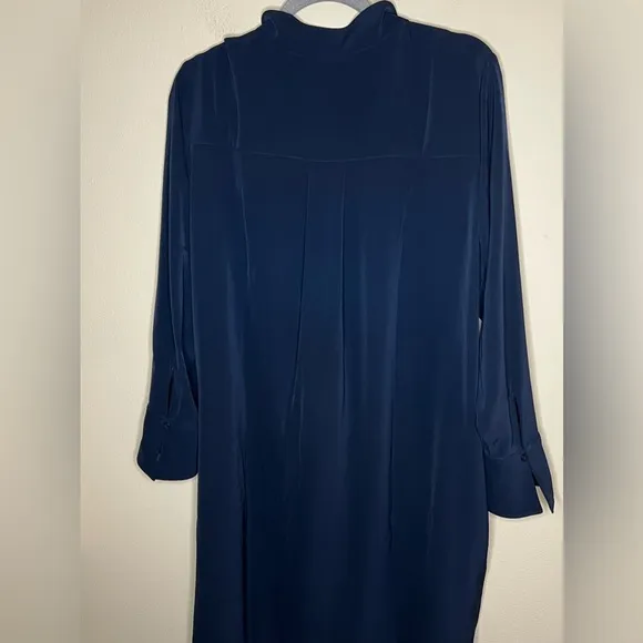 Chico’s Navy Button Cuff Shirt Utility Dress Medium