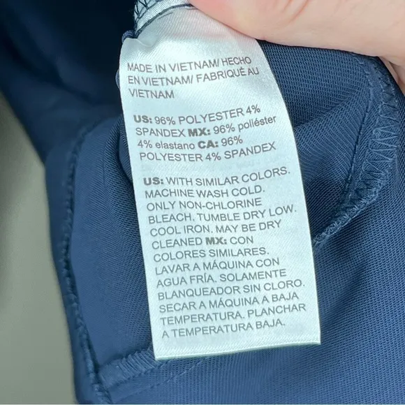 Chico’s Navy Button Cuff Shirt Utility Dress Medium