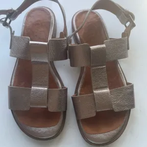 Chie Mihara Sandals, Gold Color, Size 37, Dress Up Or Go Casual.