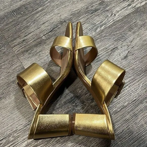 Chinese Laundry NWOB gold buckle heel sandals 7.5