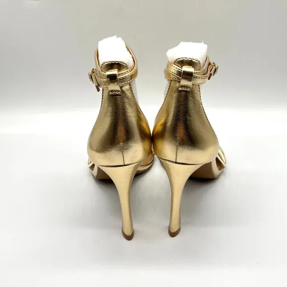 Chinese Laundry Womens 9.5M Jasmine Metallic Gold Heels Dress Sandals Shoes