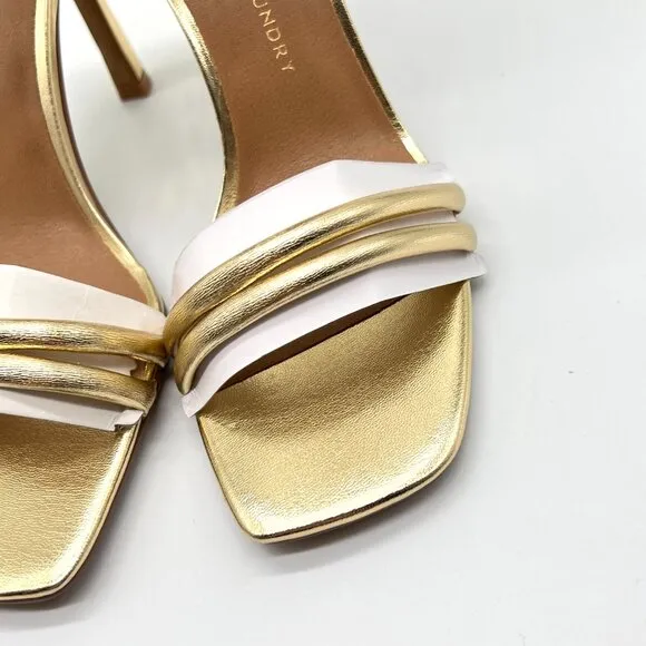 Chinese Laundry Womens 9.5M Jasmine Metallic Gold Heels Dress Sandals Shoes