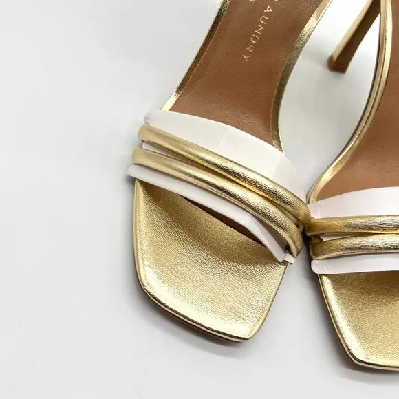 Chinese Laundry Womens 9.5M Jasmine Metallic Gold Heels Dress Sandals Shoes