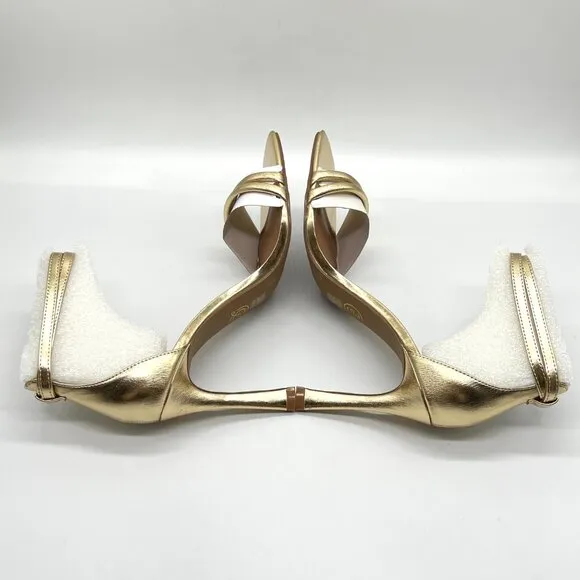Chinese Laundry Womens 9.5M Jasmine Metallic Gold Heels Dress Sandals Shoes