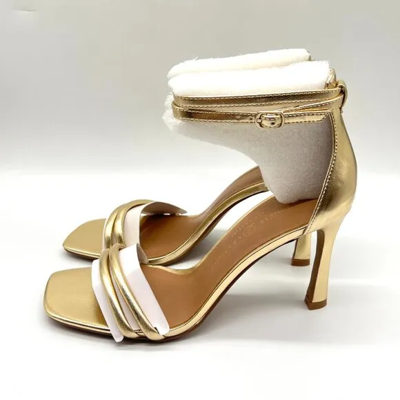 Chinese Laundry Womens 9.5M Jasmine Metallic Gold Heels Dress Sandals Shoes