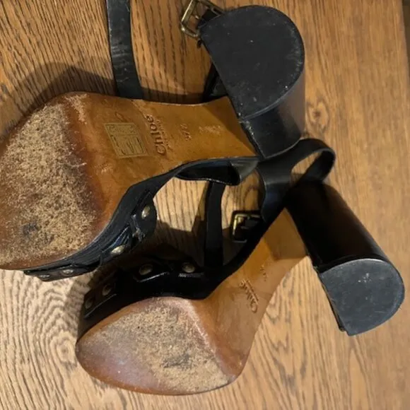 Chloe Leather Strappy Platform Sandals