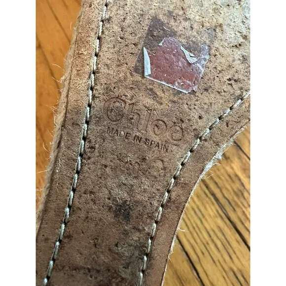 Chloe Womans Brown Leather Wedge Espadrille Sandals EUC Size 40 US size 9.5