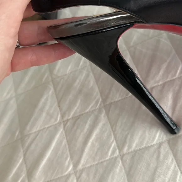 Christian Louboutin Black Leather Very Croise Slingback Platform Sandals