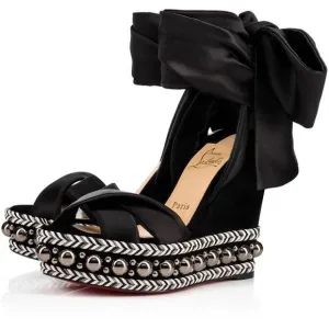 Christian Louboutin Black Platform Wedge Sandals