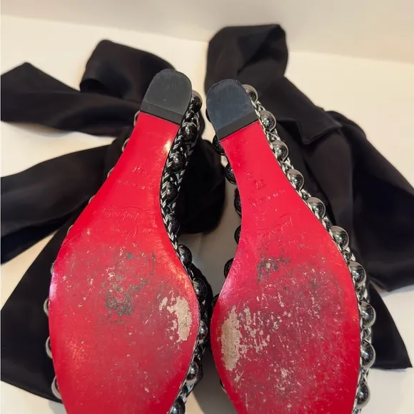 Christian Louboutin Black Platform Wedge Sandals