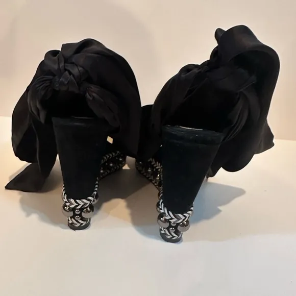 Christian Louboutin Black Platform Wedge Sandals
