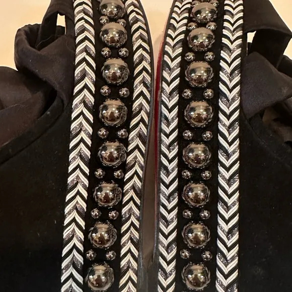 Christian Louboutin Black Platform Wedge Sandals