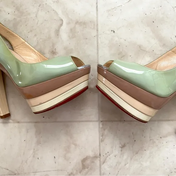 Christian Louboutin Patent Leather Scarpe 140 Platform Sandals Heels Size 6/36