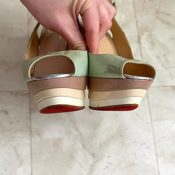 Christian Louboutin Patent Leather Scarpe 140 Platform Sandals Heels Size 6/36
