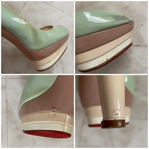 Christian Louboutin Patent Leather Scarpe 140 Platform Sandals Heels Size 6/36