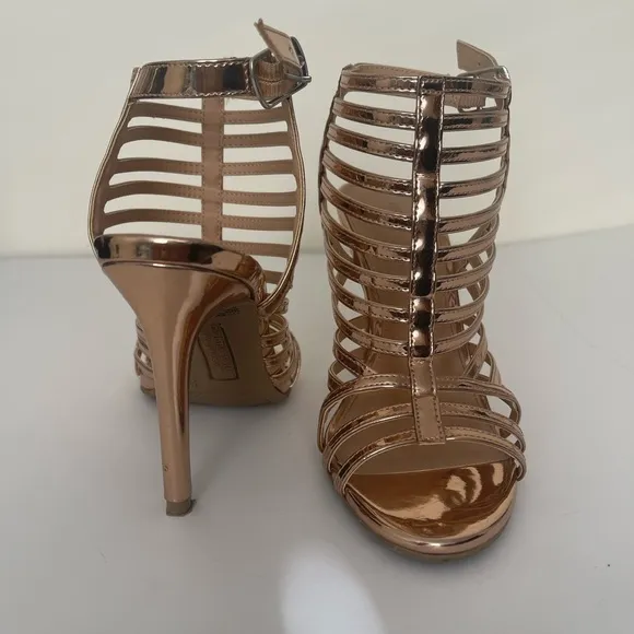 Christian Siriano Women’s Gladiator Sandals Stiletto Heels Rose Gold Size 5