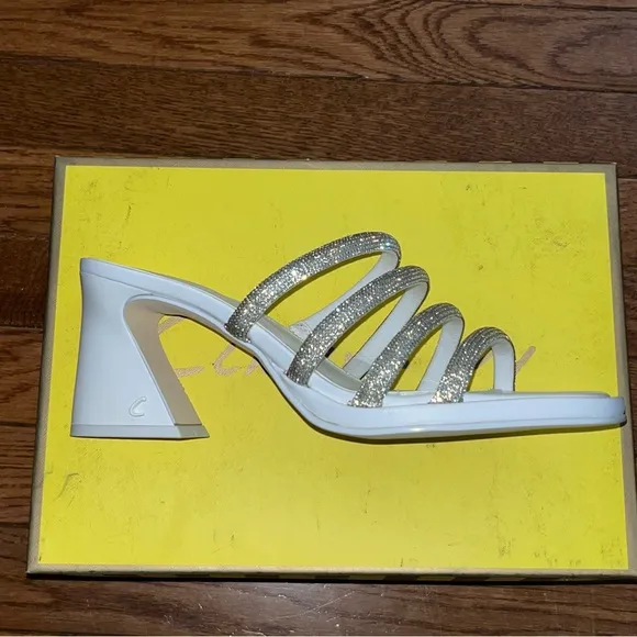 Circus NY by Sam Edelman Heddie Sandals Bright White With Rhinestones Women’s 8