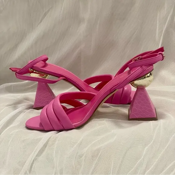 CIRCUS SAM EDELMAN BOBBIE BARBIE PINK CRUSH ANKLE STRAP SANDALS NWT SZ 8