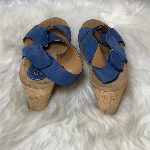 Clarks Artisan Annadel Blue Suede Platform Sandals