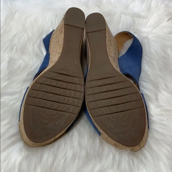 Clarks Artisan Annadel Blue Suede Platform Sandals