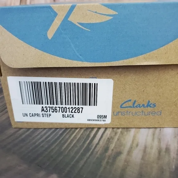 CLARKS Black Un Capri Step Nubuck Wedge Sandals