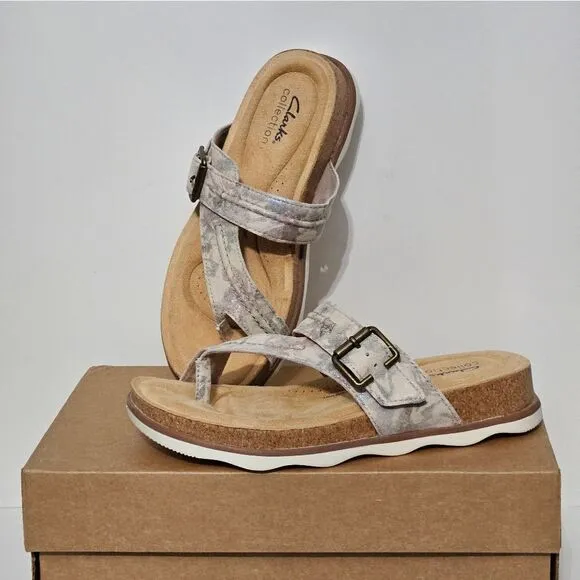 Clarks, womens, adorable floral print sandals. NIB-Size 7.5