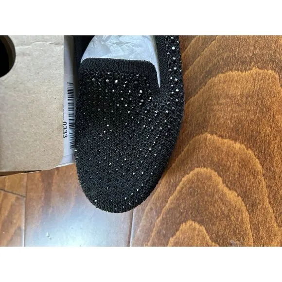Clarks Women's Carly Dream Loafer Black Rhinestones Size 6 M NEW