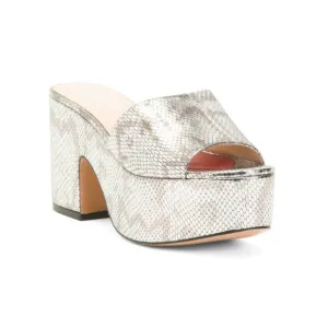 CLAUDIA LISOTTA Silver Made In Brazil Leather Naomi Platform Sandals