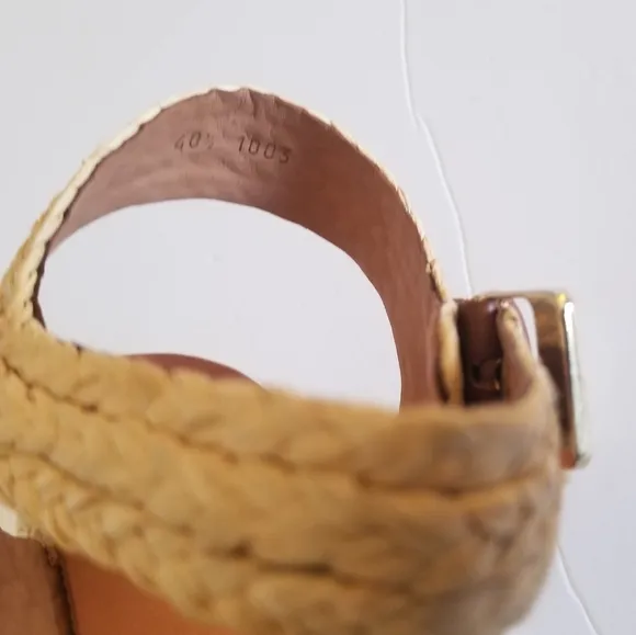 Clergerie Aida Raffia Platform Sandals, Beige, Size EU 40.5, NWT