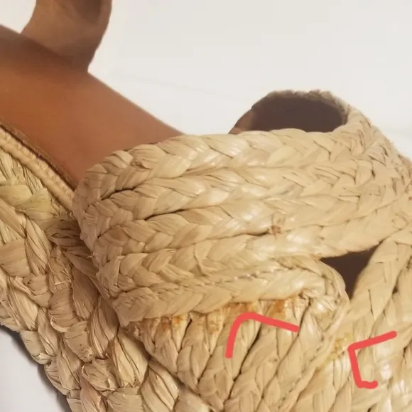 Clergerie Aida Raffia Platform Sandals, Beige, Size EU 40.5, NWT
