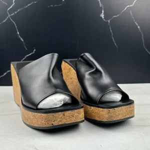 Clergerie Emilia Women’s Platform Sandals Black Napa sz EU 39.5/9 US