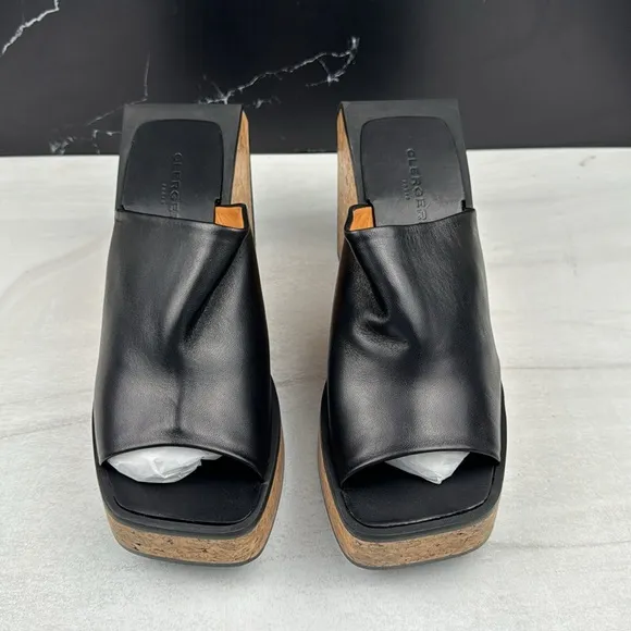 Clergerie Emilia Women’s Platform Sandals Black Napa sz EU 39.5/9 US