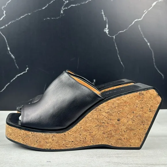 Clergerie Emilia Women’s Platform Sandals Black Napa sz EU 39.5/9 US