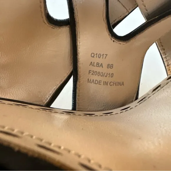 Coach Alba Black Leather Strappy Sandal Platform Stiletto Heel Women’s 8