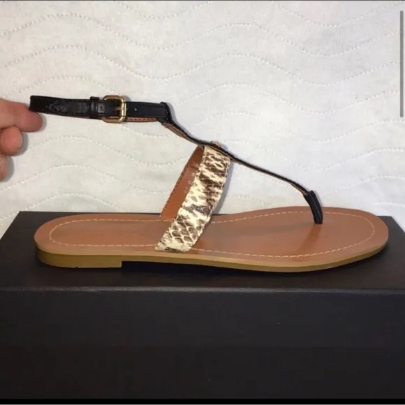 Coach Black/Natural Sandals Size 8