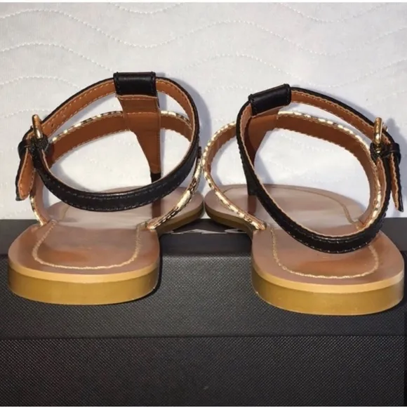 Coach Black/Natural Sandals Size 8