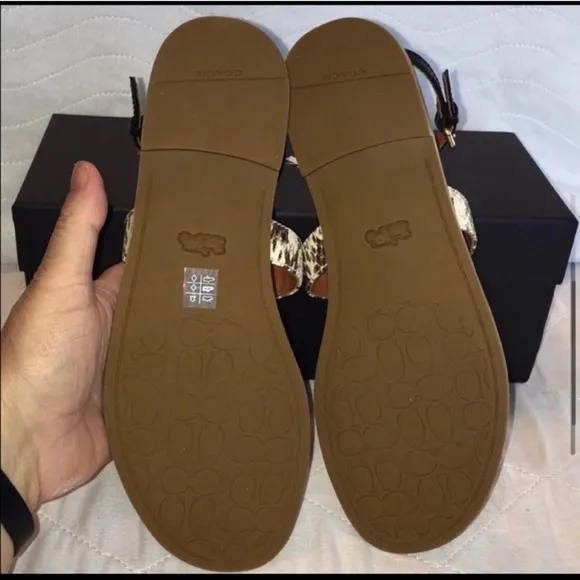 Coach Black/Natural Sandals Size 8