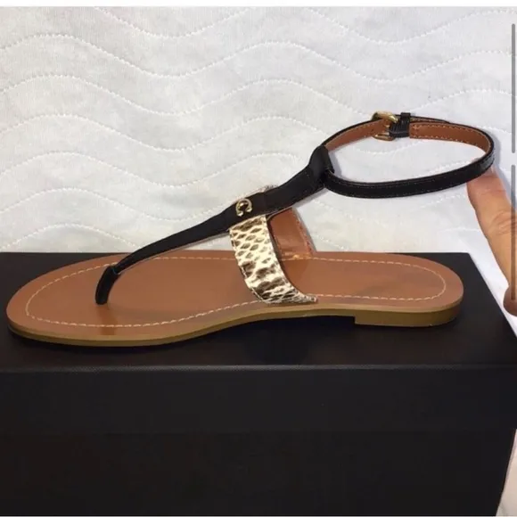 Coach Black/Natural Sandals Size 8