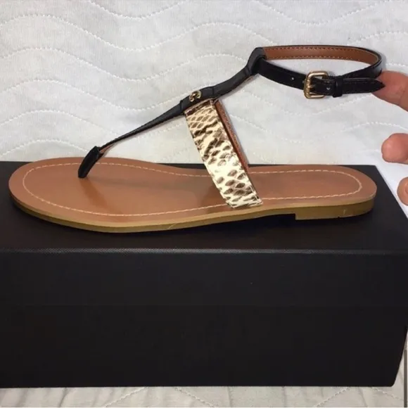 Coach Black/Natural Sandals Size 8