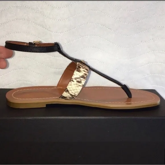 Coach Black/Natural Sandals Size 8