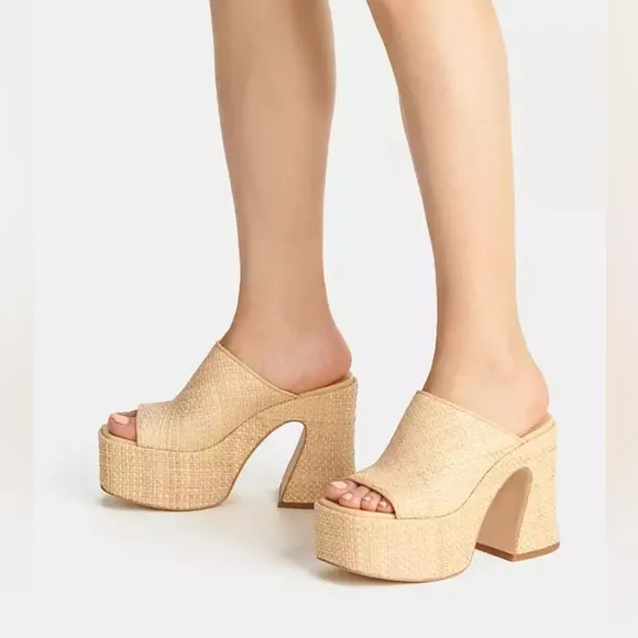 Coach Bobi Straw Platform Sandals