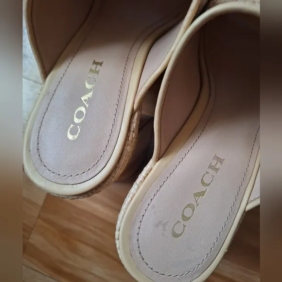 Coach Bobi Straw Platform Sandals