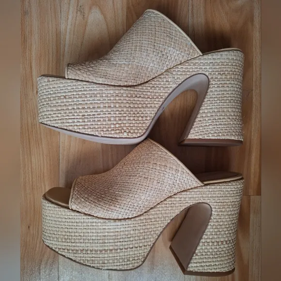 Coach Bobi Straw Platform Sandals