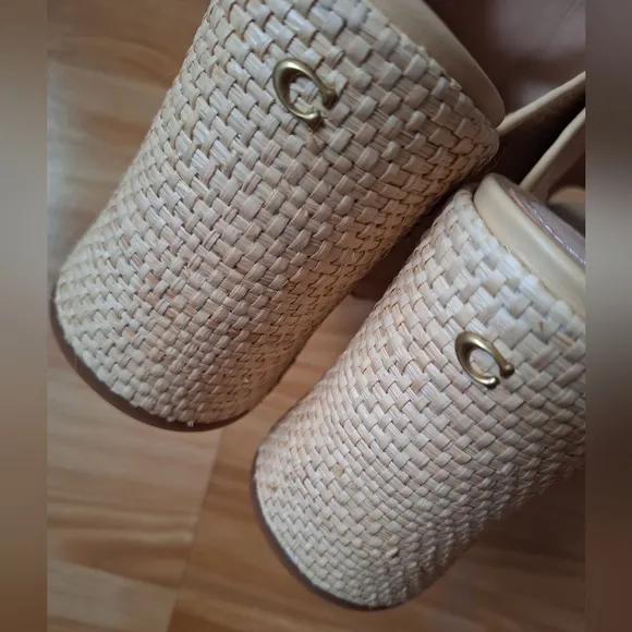 Coach Bobi Straw Platform Sandals