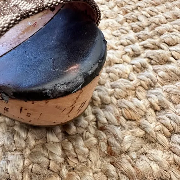 Coach FERRY Signature Platform Wedge Sandals 8.5